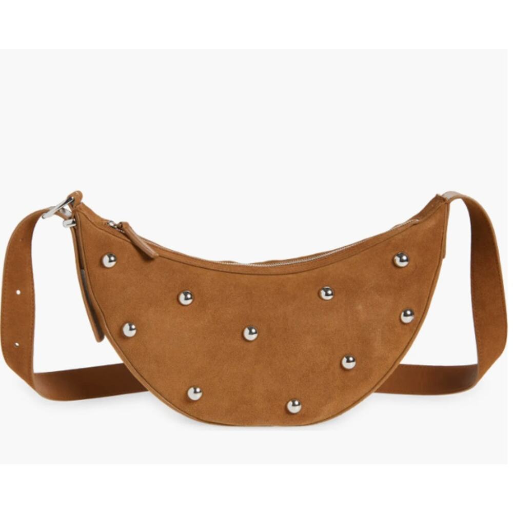 Madewell NEW Studded Crescent Suede Sling Bag - Picture 2 of 9